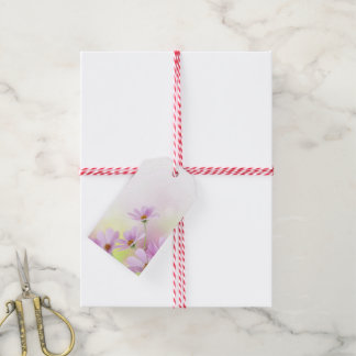 Étiquettes-cadeau Image personnalisée et aquarelle de fleur rose