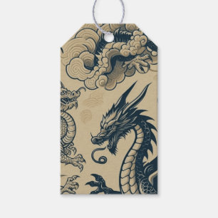 Étiquettes-cadeau Imaginaire Dragons antiques