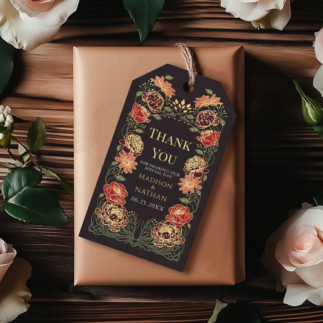Étiquettes-cadeau Imaginaire Enchantée Jardin Floral Mariage Merci (Créateur téléchargé)