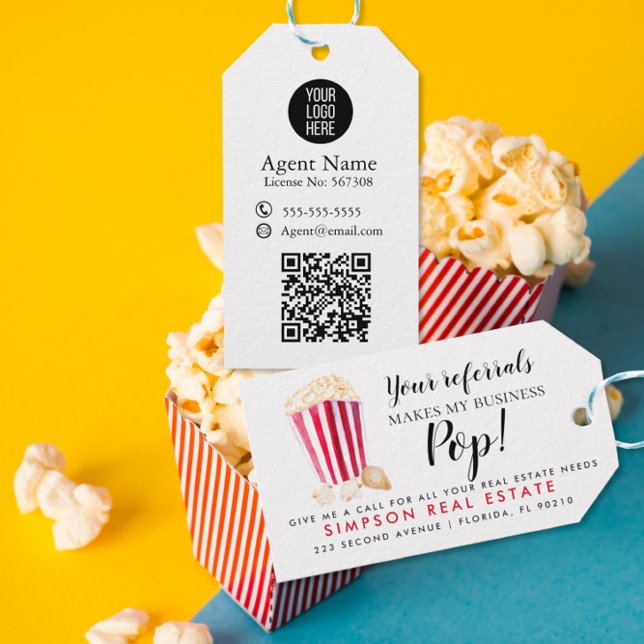 Étiquettes-cadeau Immobilier Vos références Faire Mon Business Pop (Créateur téléchargé)