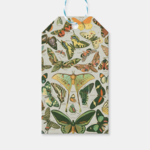 Étiquettes-cadeau Impression de motif de papillon de nuit vintage