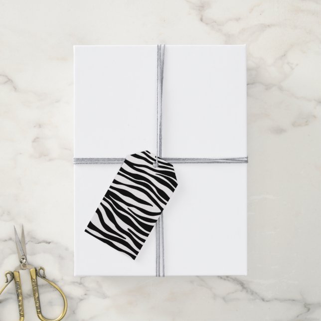 Étiquettes-cadeau Impression Zebra (Avec de la ficelle)