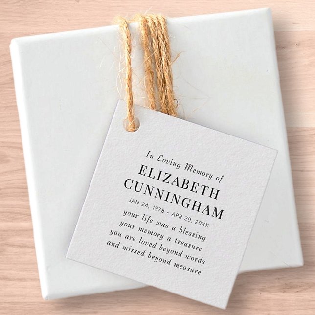 Étiquettes Cadeau In Love Memory Memorial Modern Simple Citation (Créateur téléchargé)