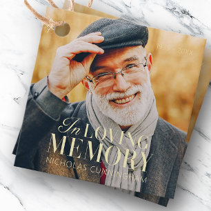 Étiquettes Cadeau In Love Memory Modern Elegant Photo Memorial