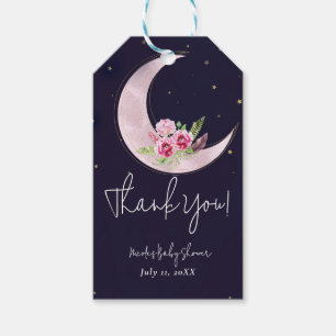 Étiquettes-cadeau Indigo Star automne rose Fleur lune Baby Shower