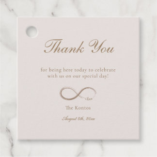 Étiquettes Cadeau Infinity Love Merci rose clair Mariage