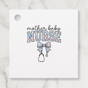 Étiquettes Cadeau Infirmière Mère Bébé Chemise à Nœud Floral Design_