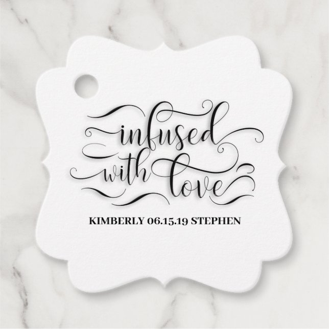Étiquettes Cadeau Infusé Avec Mariage Amoureux (Devant)