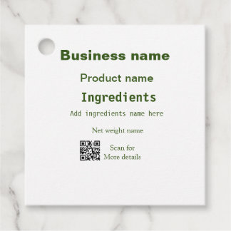 Étiquettes Cadeau Ingrédients ajouter le nom de produit analyse de p