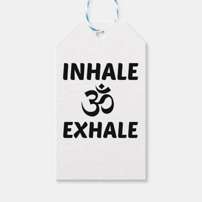 Étiquettes-cadeau Inhale Exhale Yoga Ohm (Devant)