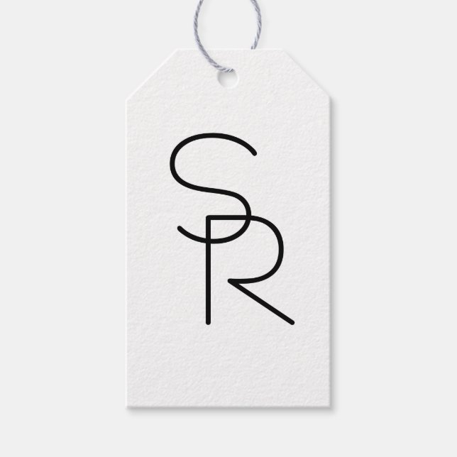 Étiquettes-cadeau Initiales chevauchantes de style moderne (Devant)