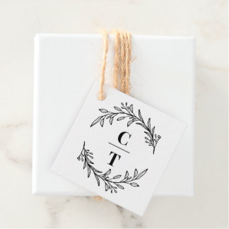 Étiquettes Cadeau Initiales fantaisistes MODIFIABLES COULEUR Monogra