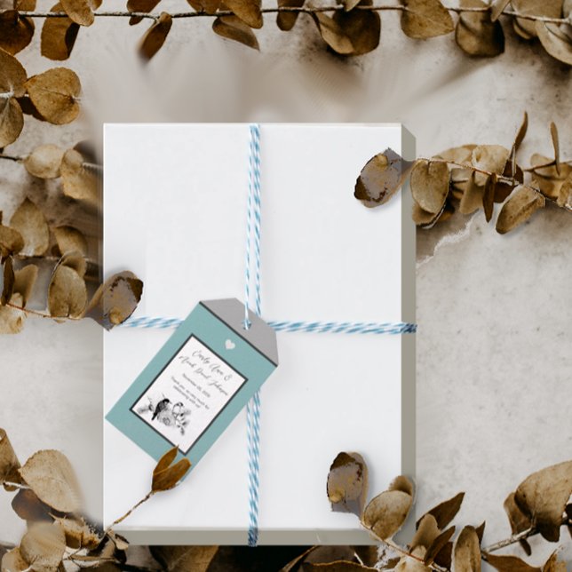 Étiquettes-cadeau Inséparables de pic-blanc bleu Dusty (Créateur téléchargé)