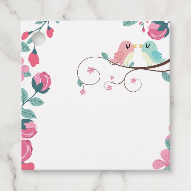 Étiquettes Cadeau inséparables floraux printaniers (Devant)