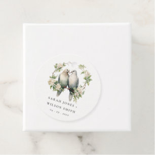 Étiquettes Cadeau Inséparables romantiques mignons Mariage de couron