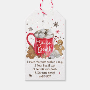 Étiquettes-cadeau Instruction sur la bombe à chocolat chaud