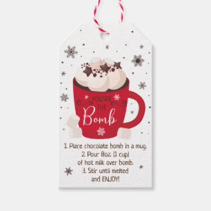 Étiquettes-cadeau Instruction sur la bombe à chocolat chaud