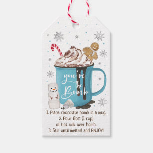 Étiquettes-cadeau Instruction sur la bombe à chocolat chaud