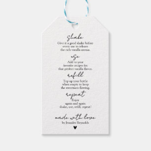 Étiquettes-cadeau Instructions d'extrait de vanille deux faces