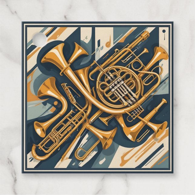 Étiquettes Cadeau Instruments de musique de texte personnalisé (Devant)