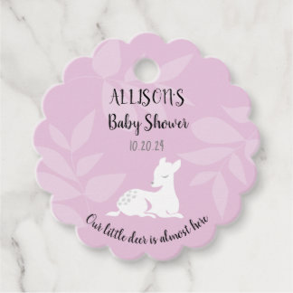 Étiquettes Cadeau Invitation à la baby shower Bébé Cerf de la Ferme 