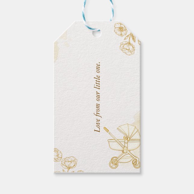 Étiquettes-cadeau Invitation Bébé - Timbre Mignon (Devant)