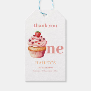 Étiquettes-cadeau Invitation d'anniversaire Cupcake pour les 1 an de