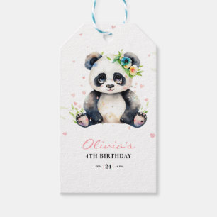 Étiquettes-cadeau Invitation d'anniversaire de Panda, Invitation d'a