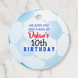 Étiquettes Cadeau Invitation d'anniversaire de SOCCER Don de la cart