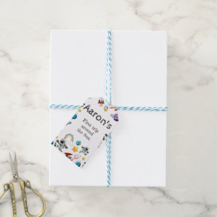 Étiquettes-cadeau Invitation du premier anniversaire de l'astronaute