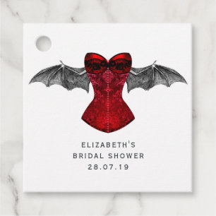 Étiquettes Cadeau Iridescente gothique Crimson rouge sorcière