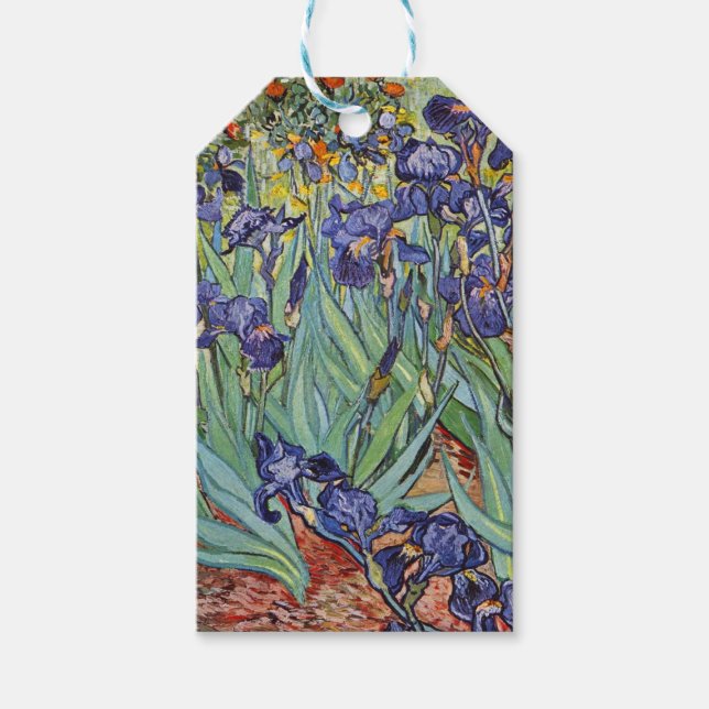 Étiquettes-cadeau Iris de Van Gogh Peinture Impressionniste (Devant)