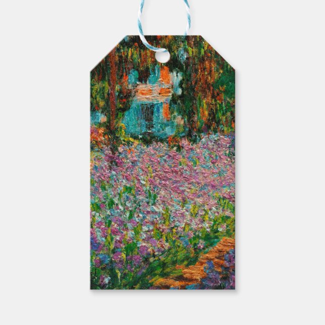 Étiquettes-cadeau Iris Jardin Monet Giverny fleurs (Devant)