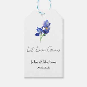 Étiquettes-cadeau Iris   Que l'amour grandisse graine de mariage 