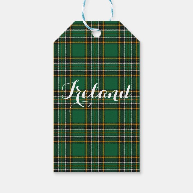 Étiquettes-cadeau Irlandais Tartan Plaid Personnalisé (Devant)