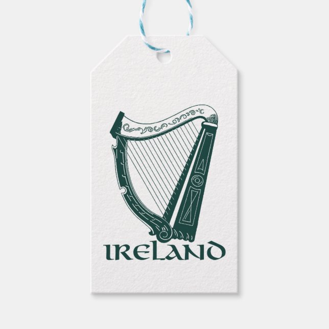 Étiquettes-cadeau Irlande Harp Design, Irish Harp (Devant)