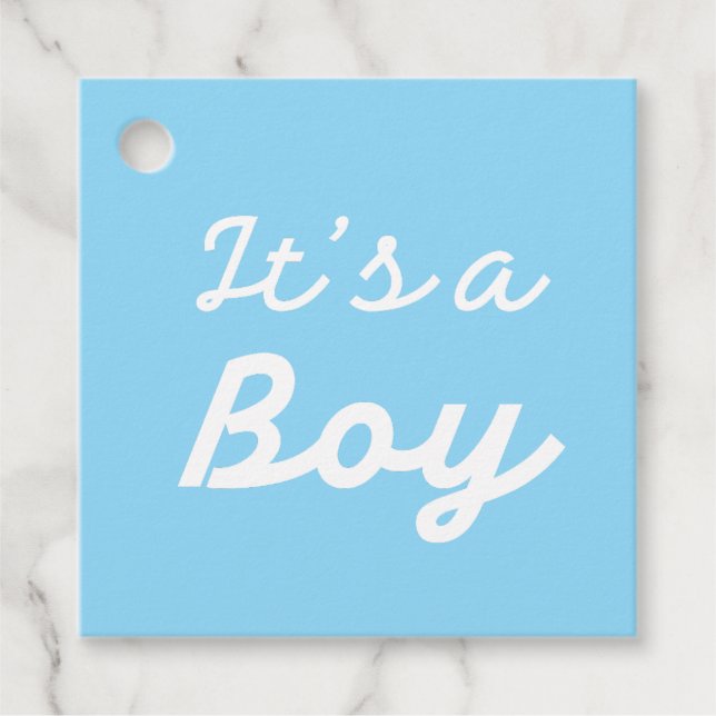 Étiquettes Cadeau ׳It’s a Boy׳ Classic Pink Baby Shower (Devant)