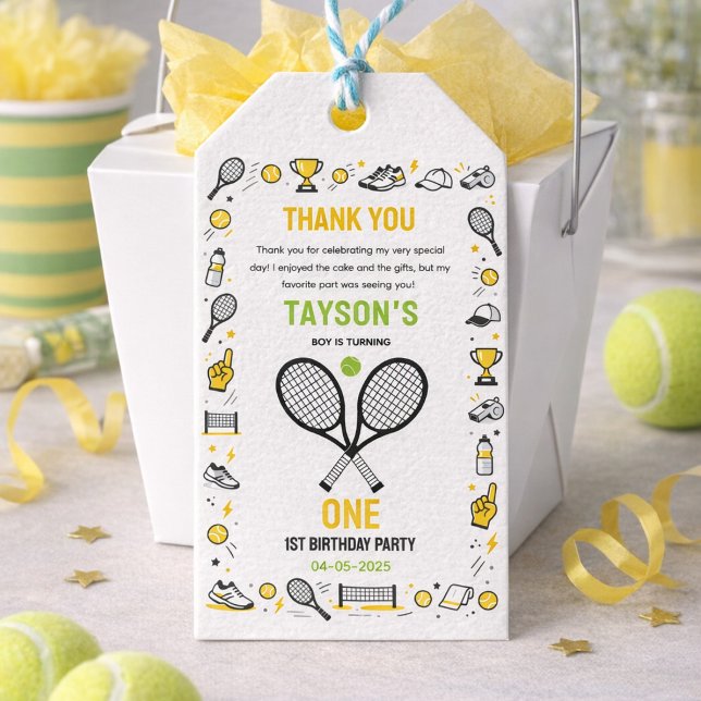 Étiquettes-cadeau It’s Game Time Tennis 1st Birthday – Fun Kids Part (It’s Game Time Tennis 1st Birthday – Fun Kids Part Gift Tags
)