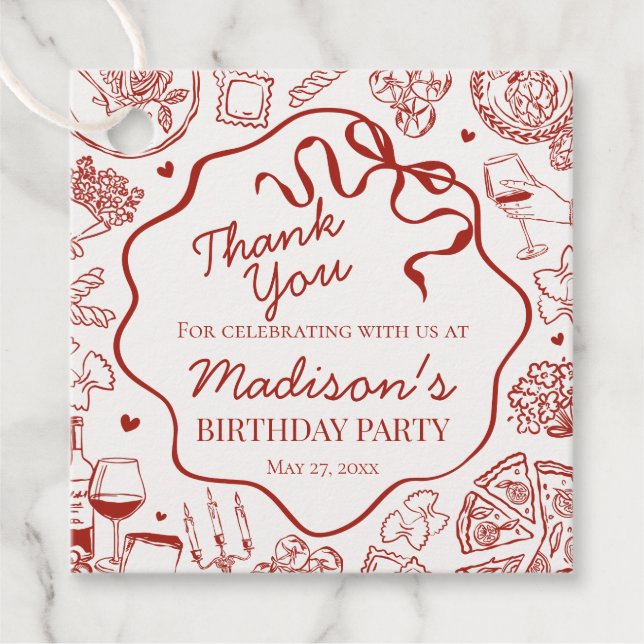 Étiquettes Cadeau Italian Pasta Holy Cannoli Birthday Party (Devant)