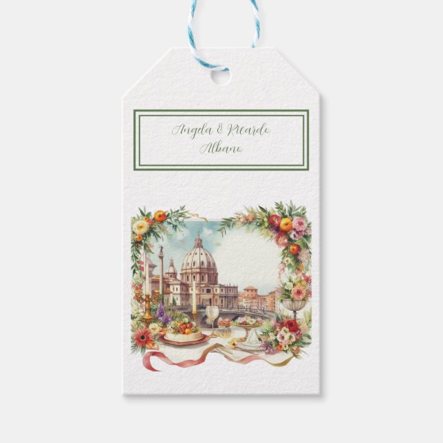 Étiquettes-cadeau Italie élégante, invitation à dîner à Florence,  (Devant)