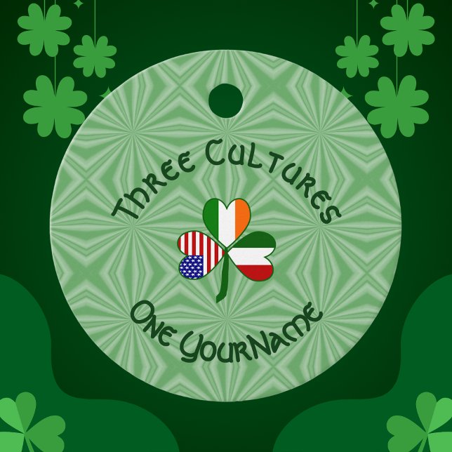 Étiquettes Cadeau Italien irlandais Shamrock américain personnalisé (Créateur téléchargé)