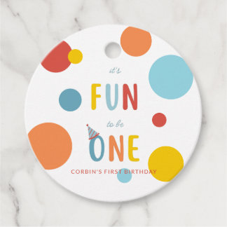 Étiquettes Cadeau It's Fun To Be One Birthday Party Favor Tags