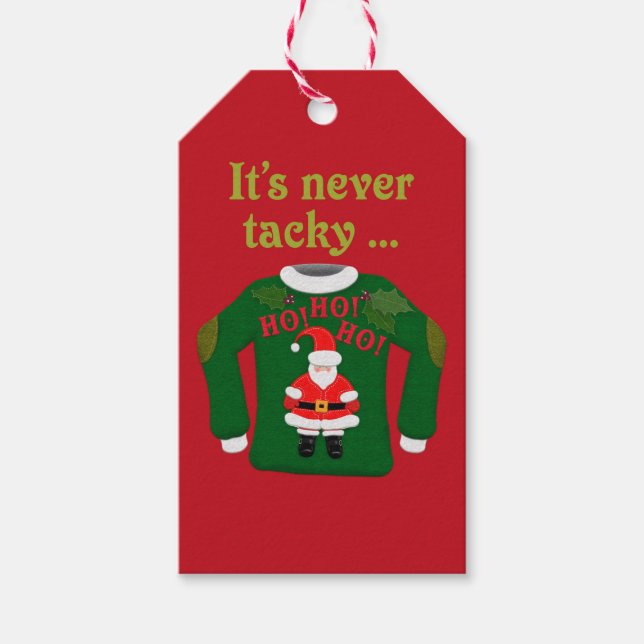Étiquettes-cadeau It's Never Tacky Cute Christmas Sticker (Devant)