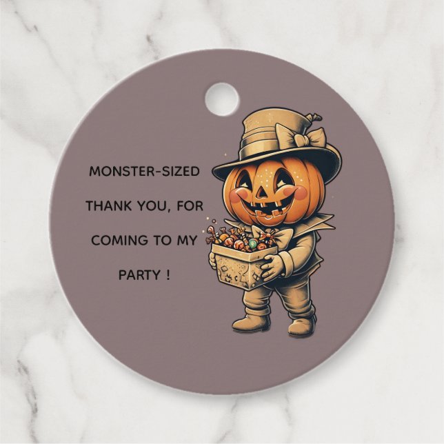 Étiquettes Cadeau Jack-o'-lantern Halloween (Devant)