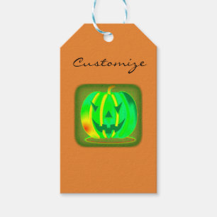 Étiquettes-cadeau Jack vert Halloween o'lantern Thunder_Cove