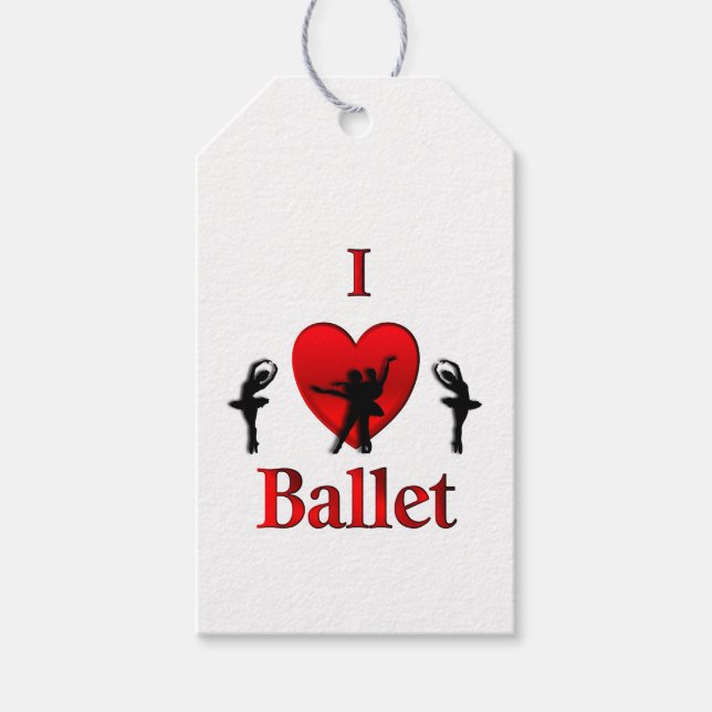 Étiquettes-cadeau J'adore le ballet (Devant)