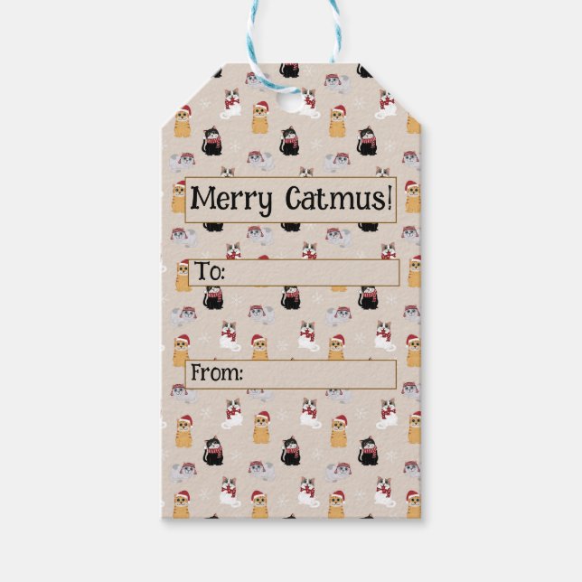 Étiquettes-cadeau J'adore mes chats (Devant)