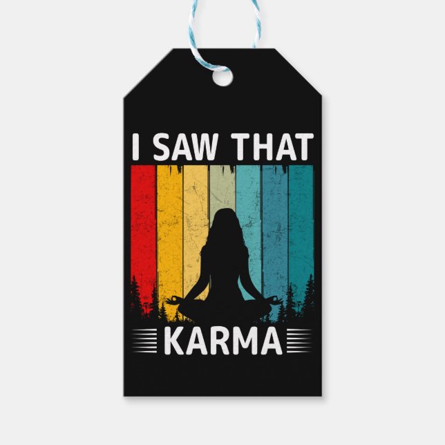 Étiquettes-cadeau J'ai vu ce karma (Devant)