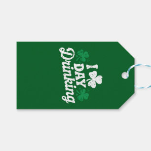 Étiquettes-cadeau J'aime boire pendant la journée, drôle de St Patri