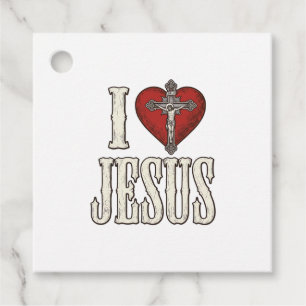 Étiquettes Cadeau J'aime Jésus Gravure Vintage Design de T-shirt de